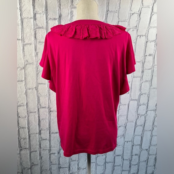 Lauren Ralph Lauren Size:XXL Woman Short Sleeve Top Sport Pink 60% Cotton - Picture 8 of 8